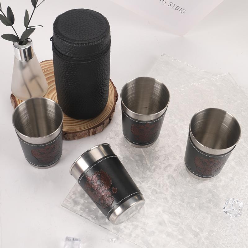 Juego de 4 tazas de viaje para - Whisky Beer And Wine reseña y precio